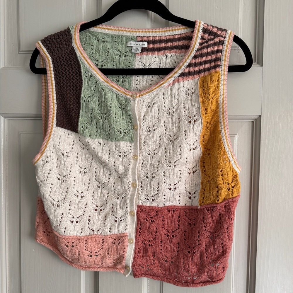 American Eagle patchwork vest